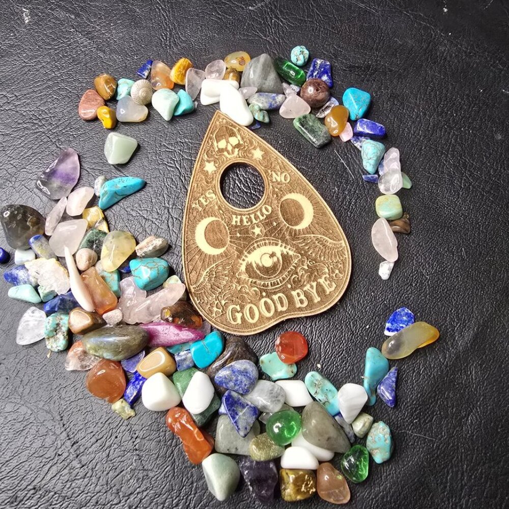 Planchette Crystal Sphere Stand holder wood